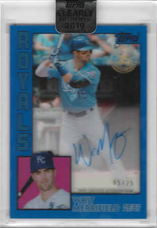 Whit Merrifield 2019 Clearly Authentic 05 25 Auto Autograph Topps Blue 21198 2019 Clearly Authentic Singles Whit Merrifield 2019 Clearly Authentic 05 25 Auto Autograph Topps Blue 21198 2019 Clearly Authentic Singles