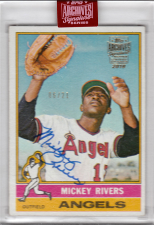 Mickey Rivers 2019 Topps Archives 06 21 Auto 1976 Autograph Retired 21207 Mickey Rivers 2019 Topps Archives 06 21 Auto 1976 Autograph Retired 21207