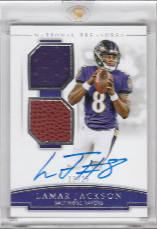 Lamar Jackson 2018 National Treasures 13 25 RPA Auto Autograph Dual Panini 21216 Football Trading Card Singles Lamar Jackson 2018 National Treasures 13 25 RPA Auto Autograph Dual Panini 21216 Football Trading Card Singles