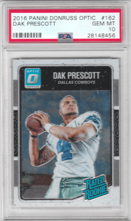 Dak Prescott 2016 Panini Donruss Optic PSA 10 Rookie 162 Panini 21225 Dak Prescott 2016 Panini Donruss Optic PSA 10 Rookie 162 Panini 21225