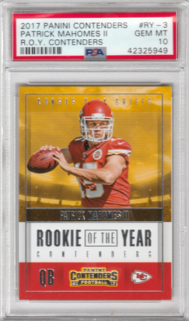 Patrick Mahomes 2017 Panini Contenders PSA 10 GEM MINT ROY RY 3 Panini 21231 Football Trading Card Singles Patrick Mahomes 2017 Panini Contenders PSA 10 GEM MINT ROY RY 3 Panini 21231 Football Trading Card Singles