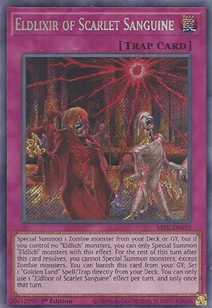 Eldlixir of Scarlet Sanguine SESL EN031 Secret Rare 1st Edition Eldlixir of Scarlet Sanguine SESL EN031 Secret Rare 1st Edition