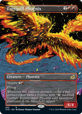 Everquill Phoenix 292 Alternate Art Borderless Showcase Ikoria Lair of Behemoths Singles Everquill Phoenix 292 Alternate Art Borderless Showcase Ikoria Lair of Behemoths Singles