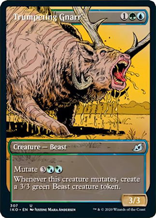 Trumpeting Gnarr 307 Alternate Art Showcase Ikoria Lair of Behemoths Singles Trumpeting Gnarr 307 Alternate Art Showcase Ikoria Lair of Behemoths Singles