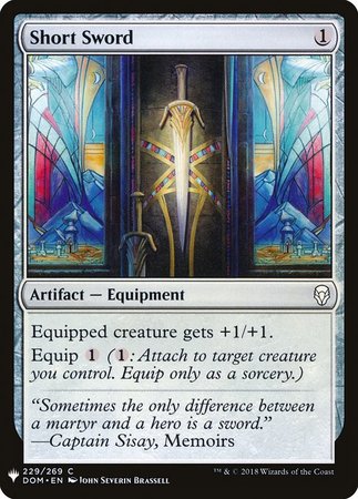 Short Sword Mystery Booster Promo Mystery Booster Singles Short Sword Mystery Booster Promo Mystery Booster Singles