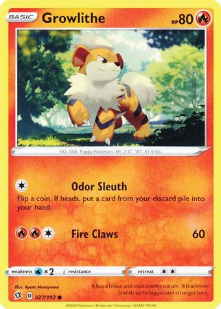 Growlithe 027 192 Common Sword Shield Rebel Clash Singles Growlithe 027 192 Common Sword Shield Rebel Clash Singles
