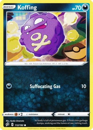 Koffing 112 192 Common Sword Shield Rebel Clash Singles Koffing 112 192 Common Sword Shield Rebel Clash Singles
