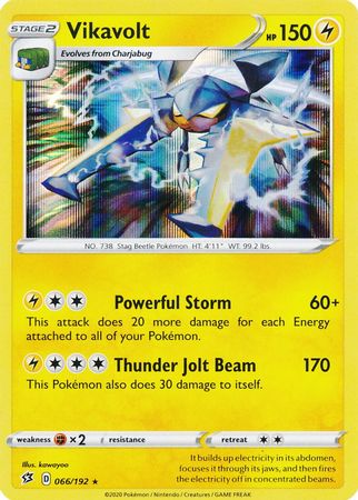Vikavolt 066 192 Holo Rare Sword Shield Rebel Clash Singles Vikavolt 066 192 Holo Rare Sword Shield Rebel Clash Singles