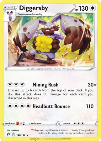 Diggersby 147 192 Rare Sword Shield Rebel Clash Singles Diggersby 147 192 Rare Sword Shield Rebel Clash Singles