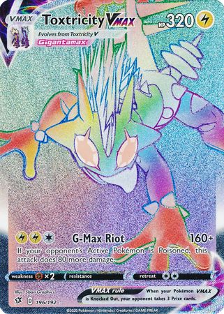 Carta Pokemon TOXTRICITY V MAX VMAX 196/192 HYPER FRAGORE RIBELLE IN  ITALIANO