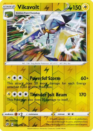 Vikavolt 066 192 Holo Rare Reverse Holo Sword Shield Rebel Clash Reverse Holo Singles Vikavolt 066 192 Holo Rare Reverse Holo Sword Shield Rebel Clash Reverse Holo Singles