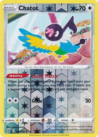 Details about   Chatot  142/192 S&S Rebel Clash  Uncommon NM-NP Pokemon 