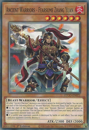 Ancient Warriors Fearsome Zhang Yuan ETCO EN021 Common 1st Edition Eternity Code 1st Edition Singles Ancient Warriors Fearsome Zhang Yuan ETCO EN021 Common 1st Edition Eternity Code 1st Edition Singles