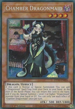 Chamber Dragonmaid ETCO EN026 Secret Rare 1st Edition Chamber Dragonmaid ETCO EN026 Secret Rare 1st Edition