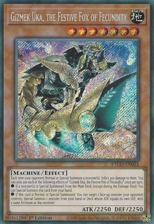 Gizmek Uka, the Festive Fox of Fecundity - ETCO-EN031 - Secret Rare 1st  Edition