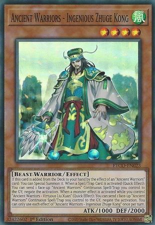 Ancient Warriors Ingenious Zhuge Kong ETCO EN023 Super Rare 1st Edition Eternity Code 1st Edition Singles Ancient Warriors Ingenious Zhuge Kong ETCO EN023 Super Rare 1st Edition Eternity Code 1st Edition Singles