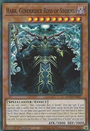 Harr Generaider Boss of Storms ETCO EN027 Super Rare 1st Edition Harr Generaider Boss of Storms ETCO EN027 Super Rare 1st Edition