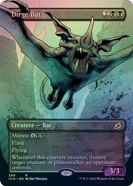 Dirge Bat 289 Alternate Art Borderless Showcase Foil Ikoria Lair of Behemoths Collector Booster Singles Dirge Bat 289 Alternate Art Borderless Showcase Foil Ikoria Lair of Behemoths Collector Booster Singles