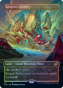 Raugrin Triome 311 Alternate Art Borderless Showcase Foil Ikoria Lair of Behemoths Foil Singles Raugrin Triome 311 Alternate Art Borderless Showcase Foil Ikoria Lair of Behemoths Foil Singles