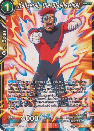 Kahseral the Slashstriker EX12 06 Expansion Rare DBS Expansion Set 12 Universe 11 Unison EX12 Kahseral the Slashstriker EX12 06 Expansion Rare DBS Expansion Set 12 Universe 11 Unison EX12
