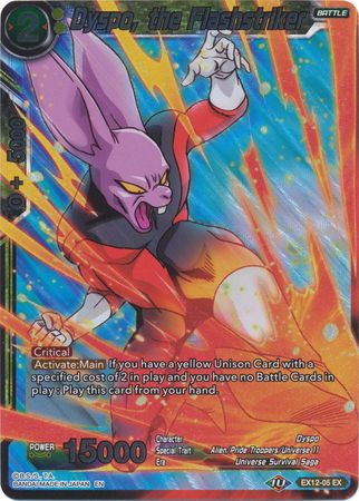 Dyspo the Flashstriker EX12 05 Foil Expansion Rare DBS Expansion Set 12 Universe 11 Unison BE12 Dyspo the Flashstriker EX12 05 Foil Expansion Rare DBS Expansion Set 12 Universe 11 Unison BE12