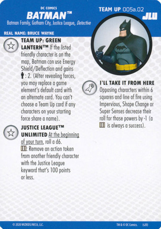 Batman #005a.02 Team Up Card DC Justice League Unlimited Heroclix