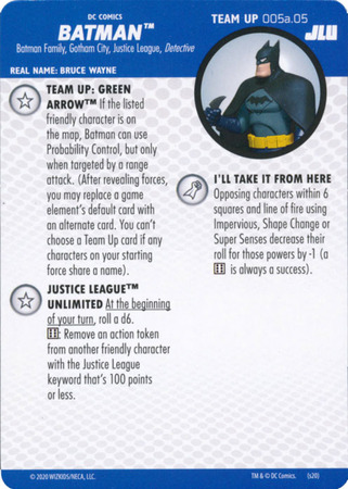 HEROCLIX JLU Team Up Card 026.06 GREEN ARROW Aquaman