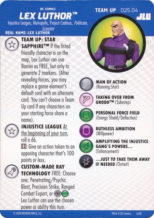 Lex Luthor 025 04 Team Up Card DC Justice League Unlimited Heroclix Justice League Unlimited Singles Lex Luthor 025 04 Team Up Card DC Justice League Unlimited Heroclix Justice League Unlimited Singles