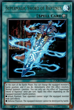Supermagic Sword of Raptinus TOCH EN017 Ultra Rare 1st Edition Supermagic Sword of Raptinus TOCH EN017 Ultra Rare 1st Edition