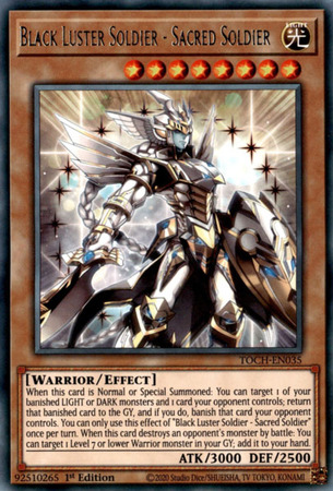 Black Luster Soldier Sacred Soldier TOCH EN035 Rare 1st Edition Black Luster Soldier Sacred Soldier TOCH EN035 Rare 1st Edition