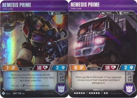 Nemesis Prime Dark Clone SRT T28 T40 Wave 1 Super Rare Transformers TCG Wave 1 Nemesis Prime Dark Clone SRT T28 T40 Wave 1 Super Rare Transformers TCG Wave 1