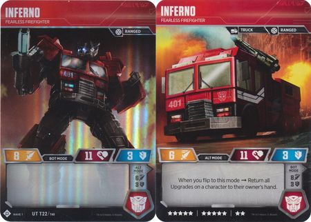 Inferno Fearless Firefighter UT T22 T40 Wave 1 Uncommon Transformers TCG Wave 1 Inferno Fearless Firefighter UT T22 T40 Wave 1 Uncommon Transformers TCG Wave 1
