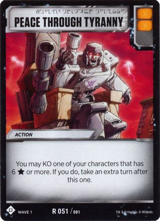 Peace through Tyranny R 051 081 Wave 1 Rare Transformers TCG Wave 1 Peace through Tyranny R 051 081 Wave 1 Rare Transformers TCG Wave 1