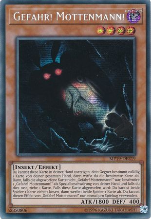 Gefahr Mottenmann MP19 DE219 Prismatic Secret Rare Unlimited German Yugioh Cards Gefahr Mottenmann MP19 DE219 Prismatic Secret Rare Unlimited German Yugioh Cards