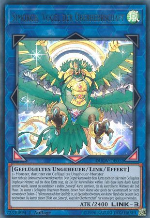 Simorgh Vogel der Oberherrschaft DUOV DE012 Ultra Rare 1st Edition German Yugioh Cards Simorgh Vogel der Oberherrschaft DUOV DE012 Ultra Rare 1st Edition German Yugioh Cards