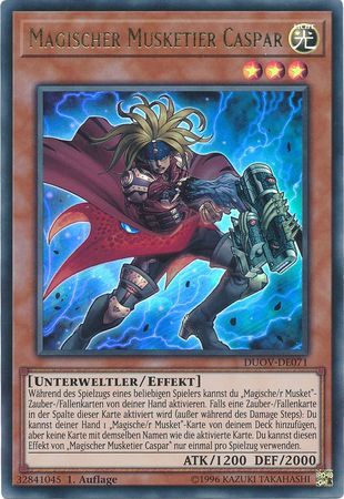 Magischer Musketier Caspar DUOV DE071 Ultra Rare 1st Edition German Yugioh Cards Magischer Musketier Caspar DUOV DE071 Ultra Rare 1st Edition German Yugioh Cards