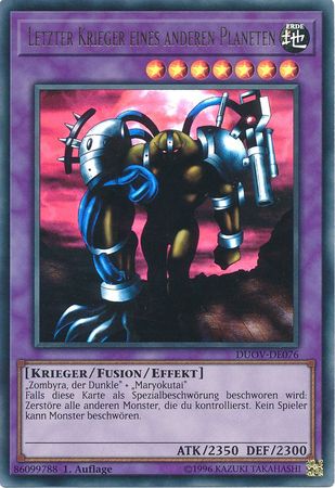 Letzter Krieger Eines Anderen Planeten DUOV DE076 Ultra Rare 1st Edition German Yugioh Cards Letzter Krieger Eines Anderen Planeten DUOV DE076 Ultra Rare 1st Edition German Yugioh Cards