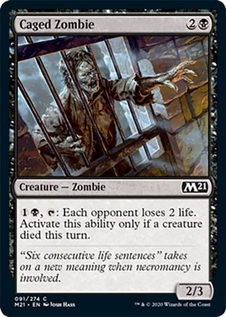 Caged Zombie 091 274 Magic 2021 M21 Singles Caged Zombie 091 274 Magic 2021 M21 Singles