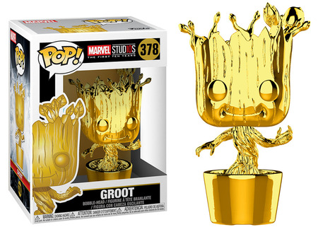 Groot Gold Chrome 378 POP Vinyl Figure Marvel Studios The First Ten Years Groot Gold Chrome 378 POP Vinyl Figure Marvel Studios The First Ten Years