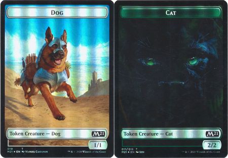 Dog Token 019 Cat Token 011 M21 Collector Booster Foil Magic 2021 M21 Collector Booster Foil Singles Dog Token 019 Cat Token 011 M21 Collector Booster Foil Magic 2021 M21 Collector Booster Foil Singles