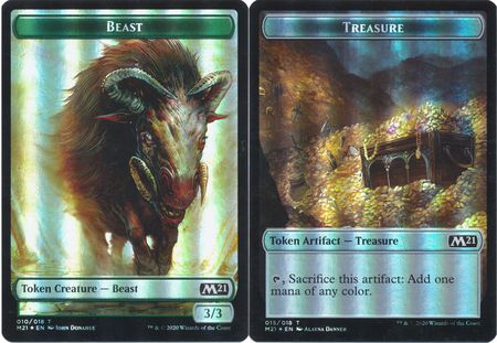 Beast Token 010 Treasure Token 015 M21 Collector Booster Foil Magic 2021 M21 Collector Booster Foil Singles Beast Token 010 Treasure Token 015 M21 Collector Booster Foil Magic 2021 M21 Collector Booster Foil Singles