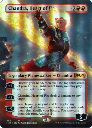 Chandra Heart of Fire 283 Alternate Art Borderless Foil Magic 2021 M21 Collector Booster Foil Singles Chandra Heart of Fire 283 Alternate Art Borderless Foil Magic 2021 M21 Collector Booster Foil Singles