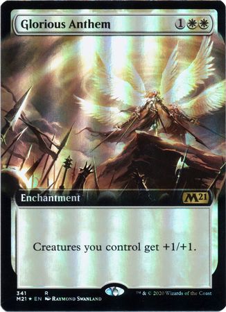 Glorious Anthem 341 Extended Art Foil Magic 2021 M21 Collector Booster Foil Singles Glorious Anthem 341 Extended Art Foil Magic 2021 M21 Collector Booster Foil Singles