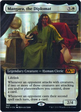 Mangara the Diplomat 343 Extended Art Foil Magic 2021 M21 Collector Booster Foil Singles Mangara the Diplomat 343 Extended Art Foil Magic 2021 M21 Collector Booster Foil Singles