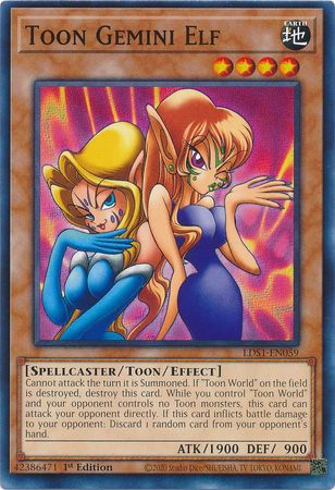 Toon Gemini Elf LDS1 EN059 Common 1st Edition Toon Gemini Elf LDS1 EN059 Common 1st Edition