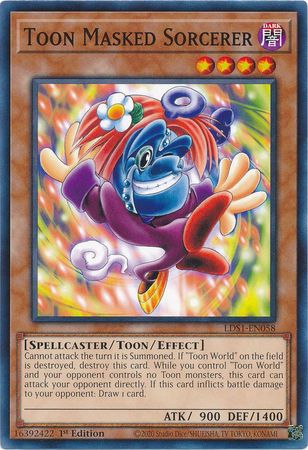 Toon Masked Sorcerer LDS1 EN058 Common 1st Edition Toon Masked Sorcerer LDS1 EN058 Common 1st Edition