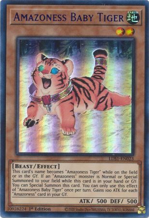 Amazoness Baby Tiger Blue LDS1 EN023 Ultra Rare 1st Edition Amazoness Baby Tiger Blue LDS1 EN023 Ultra Rare 1st Edition