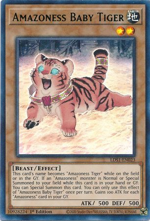 Amazoness Baby Tiger Green LDS1 EN023 Ultra Rare 1st Edition Amazoness Baby Tiger Green LDS1 EN023 Ultra Rare 1st Edition