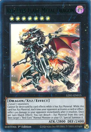 Red Eyes Flare Metal Dragon Green LDS1 EN015 Ultra Rare 1st Edition Red Eyes Flare Metal Dragon Green LDS1 EN015 Ultra Rare 1st Edition