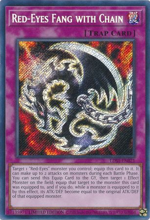 Red Eyes Fang with Chain LDS1 EN021 Secret Rare Limited Edition Red Eyes Fang with Chain LDS1 EN021 Secret Rare Limited Edition
